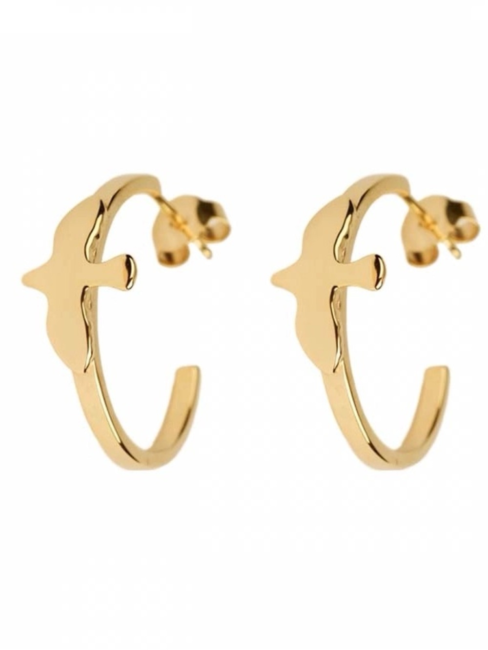 Emma Israelsson Dove Small Gold Hoop Earrings 18K Gold Plated